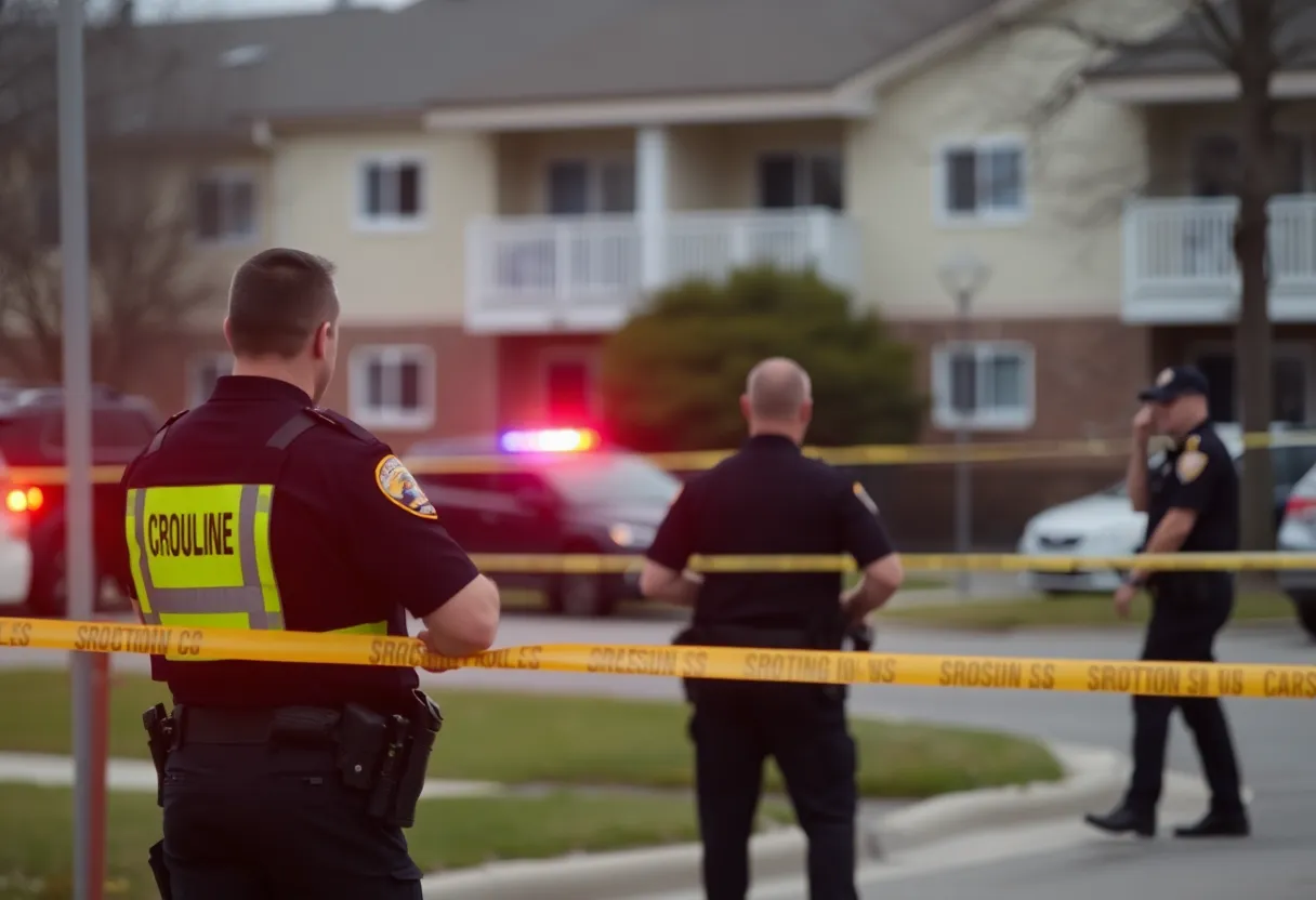 Huntsville police officers responding to a shooting scene.